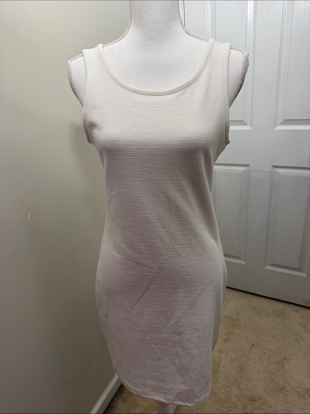 Roxy Cream Ribbed Tank Dress
